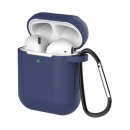 starfix Silikon-Hülle Schale für AirPods Gen. 1/2 ink. Karabinerhacken, blau