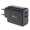 Acefast A61 PD 45W GaN-Ladegerät 2 x USB-C + 2 x USB-A mit 4 Anschlüssen, schwarz